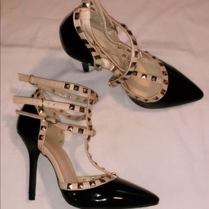 Studded Pointed Toe Heels